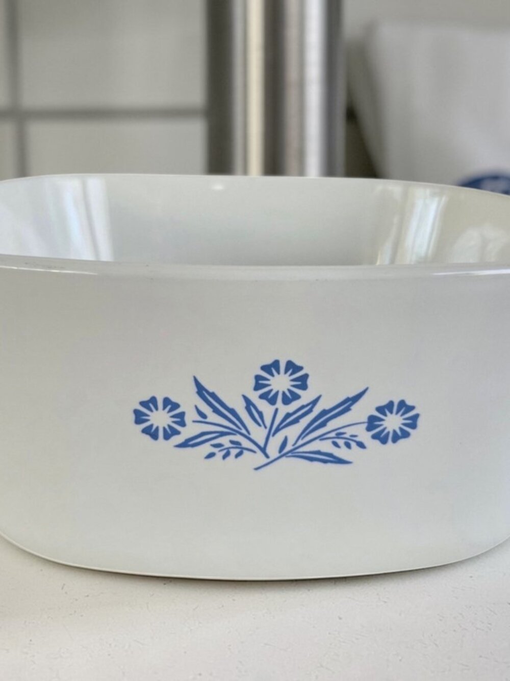 Vintage Corning Ware Blue Cornflower Deep Casserole Dish 2 1/2 Qt Square No Lid